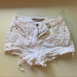 Highway Jeans White Distressed High Waisted Shorts